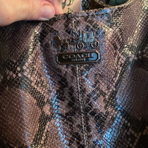 Coach Limited Edition Snakeskin 🐍Embossed Leather Bag⚠️FIRM⚠️ - Picture 4 of 16